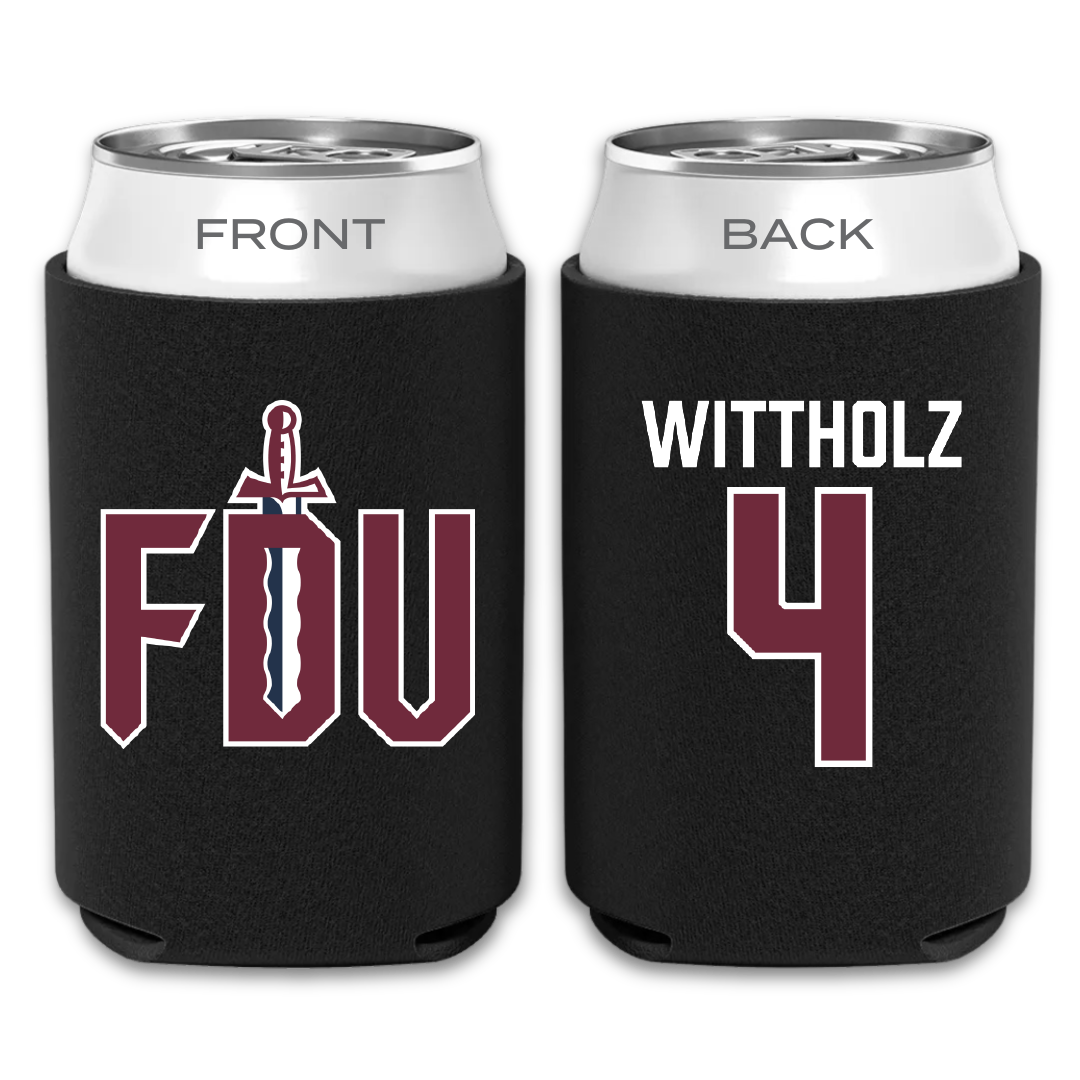 Fairleigh Dickinson University-Metropolitan Campus Volleyball Black Can Cooler - #4 Samantha Wittholz