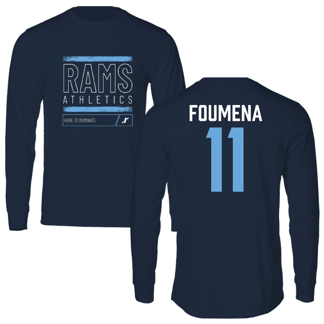 University of Rhode Island Basketball Navy Dominate Performance Long Sleeve - #11 Jeremy Foumena