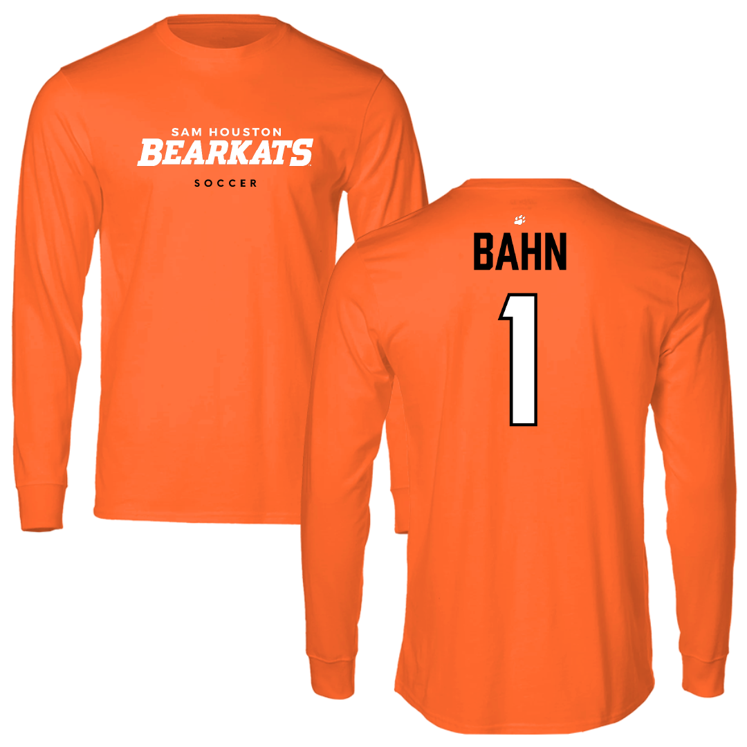 Sam Houston State University Soccer Orange Performance Long Sleeve - #1 Katie Bahn
