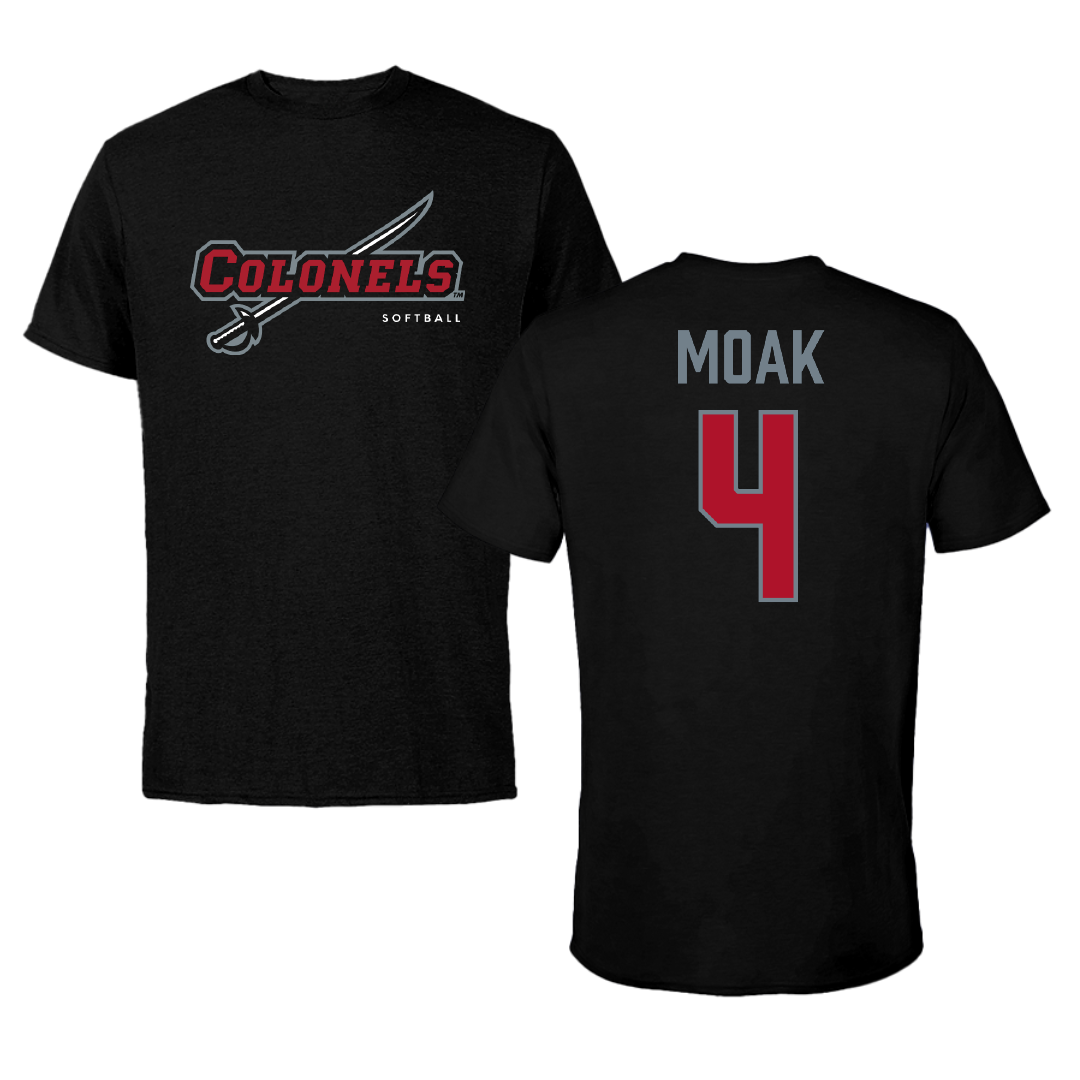 Nicholls State University Softball Black Tee - #4 Madison Moak