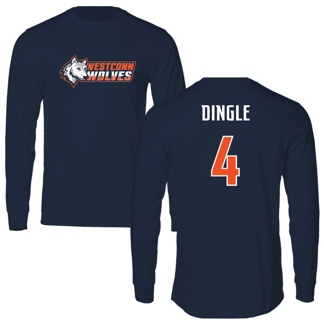 Western Connecticut State University Basketball Navy Performance Long Sleeve - #4 Malaysia Dingle