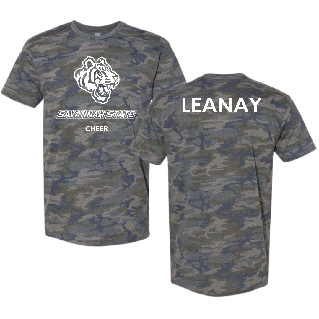 Savannah State University Cheer Vintage Camo Tee - Brookins Leanay
