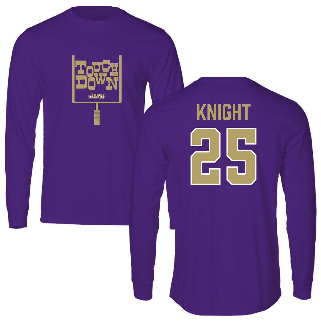 James Madison University Football Purple Touchdown Performance Long Sleeve - #25 Wayne Knight