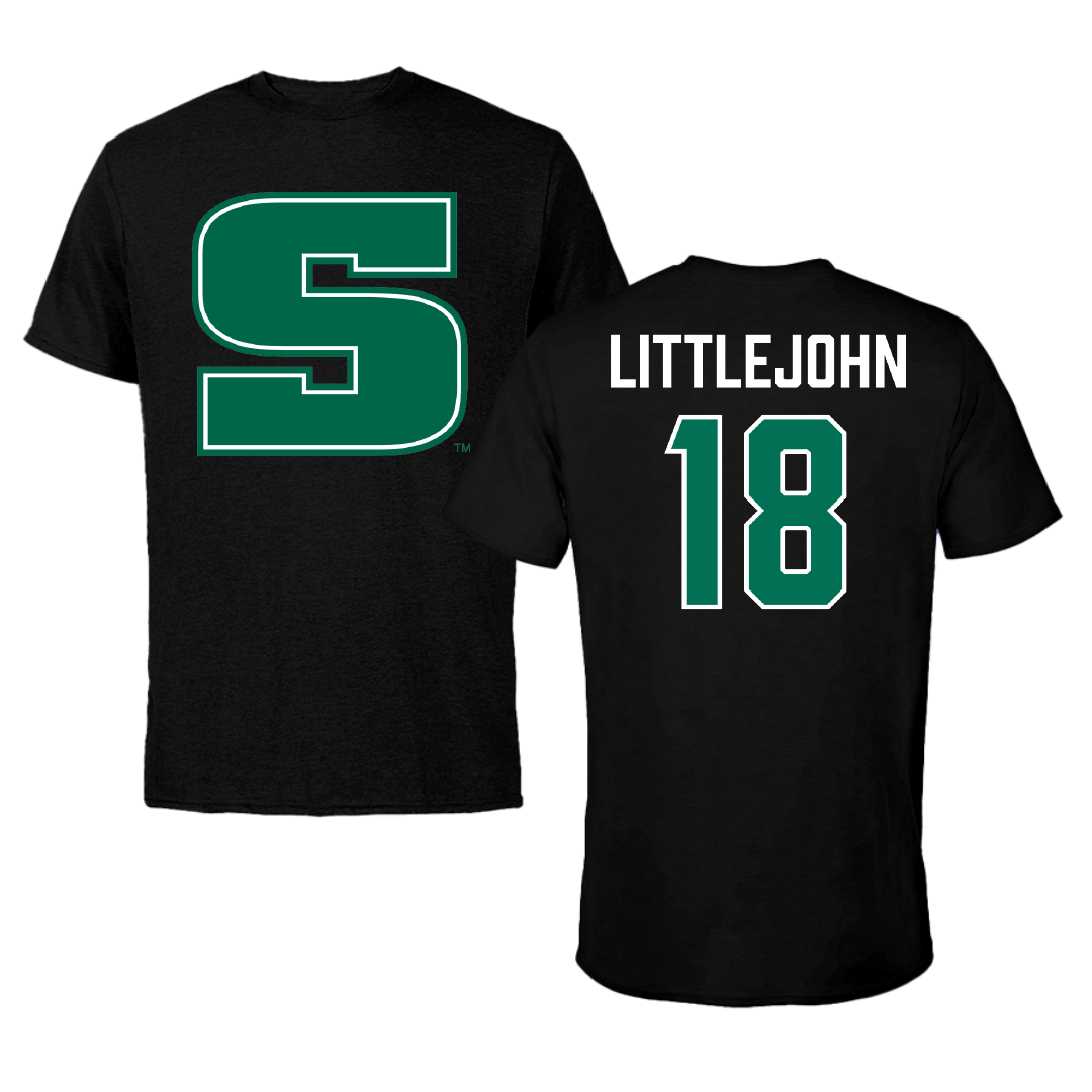 Slippery Rock University Football Black Performance Tee - #18 Braylon Littlejohn