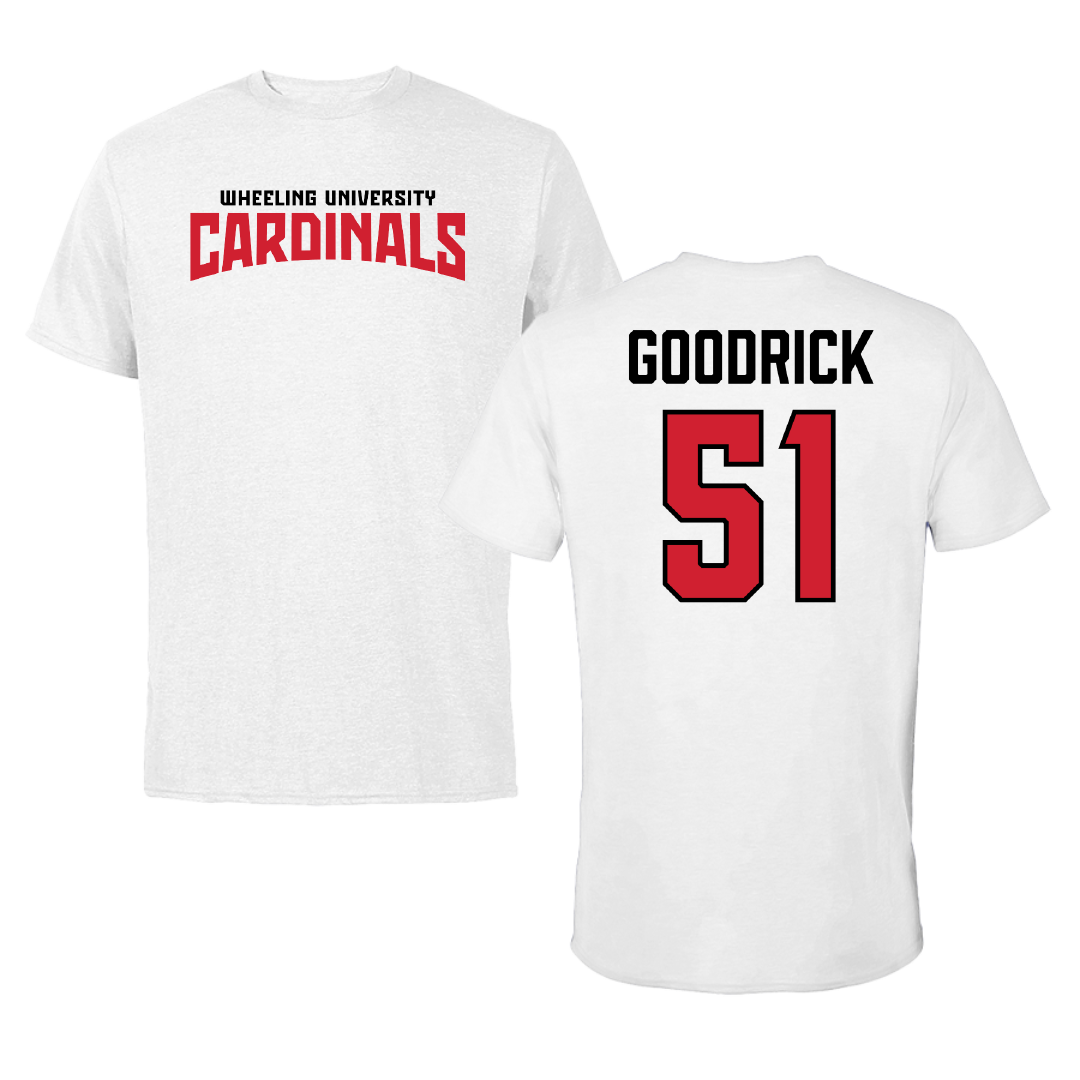 Wheeling University Football White Classic Performance Tee - #51 Alex Goodrick