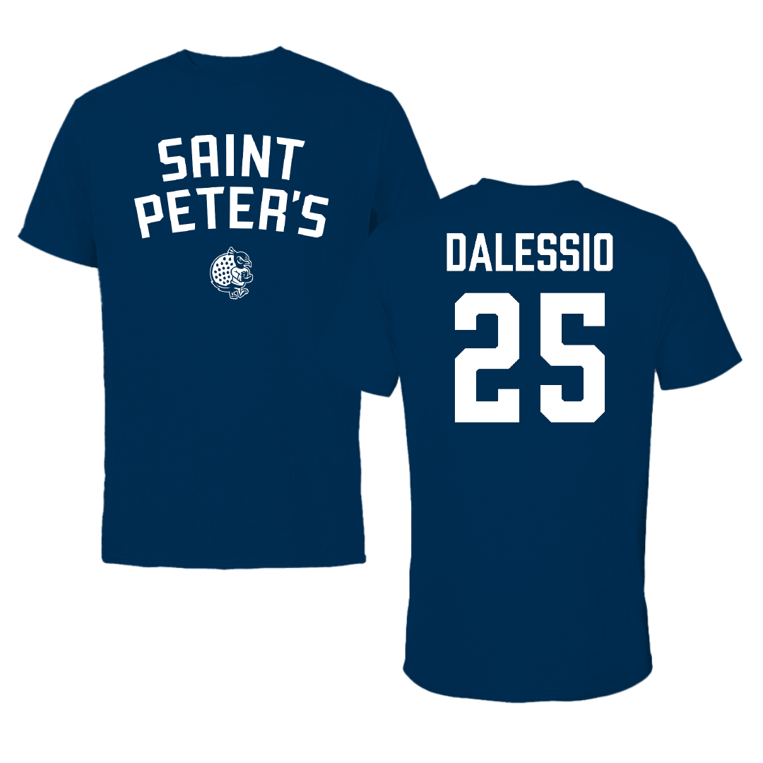 Saint Peter's University Baseball Navy Performance Tee - #25 Louis DAlessio