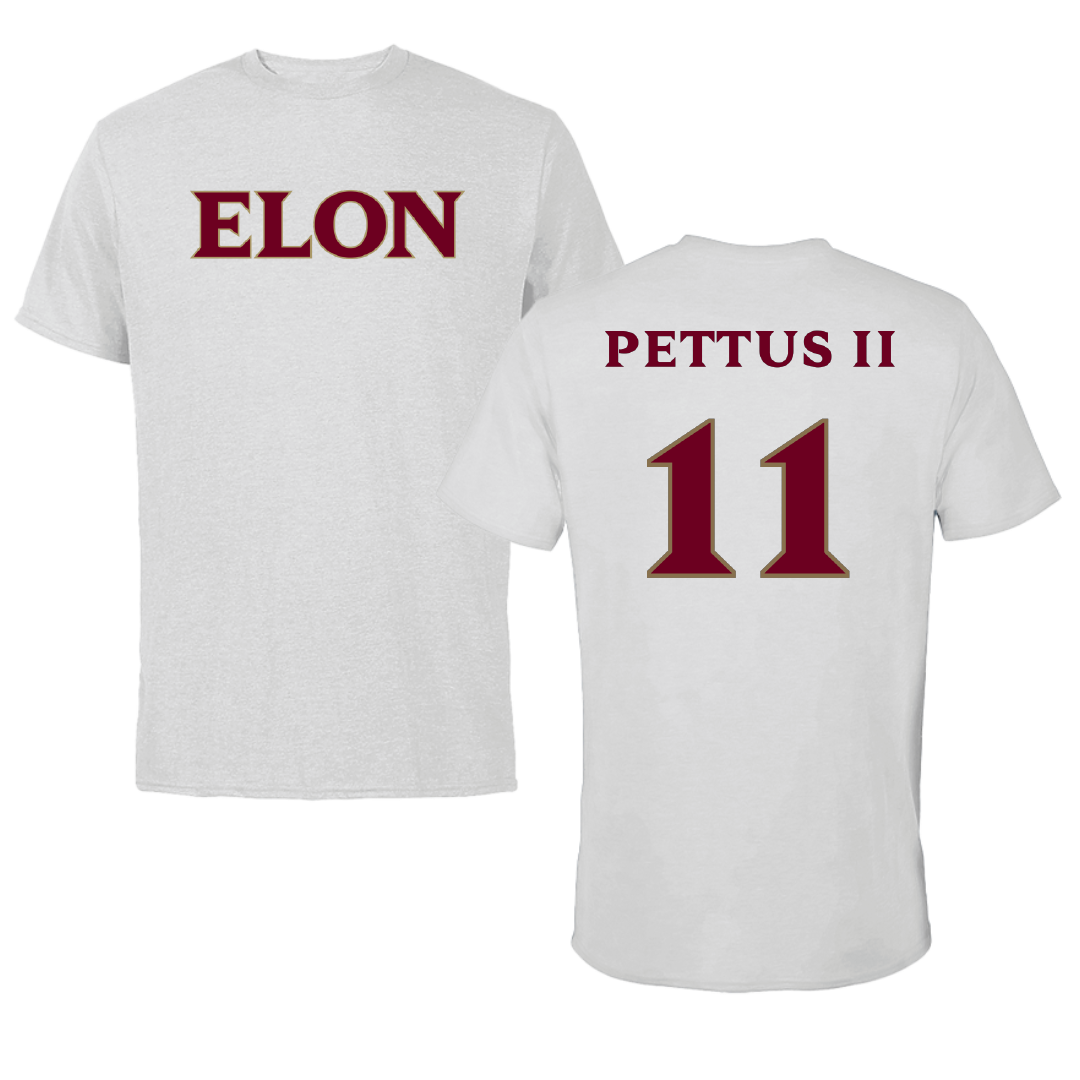 Elon University Basketball Light Gray Performance Tee - #11 Randall Pettus II
