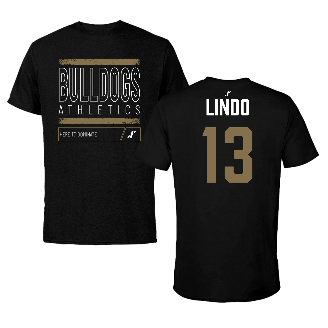 Bryant University Football Black Dominate Performance Tee - #13 Liam Lindo
