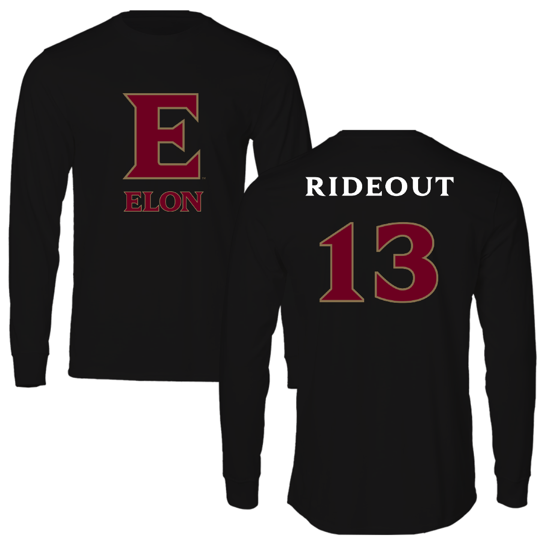 Elon University Basketball Black Performance Long Sleeve - #13 Jameel Rideout