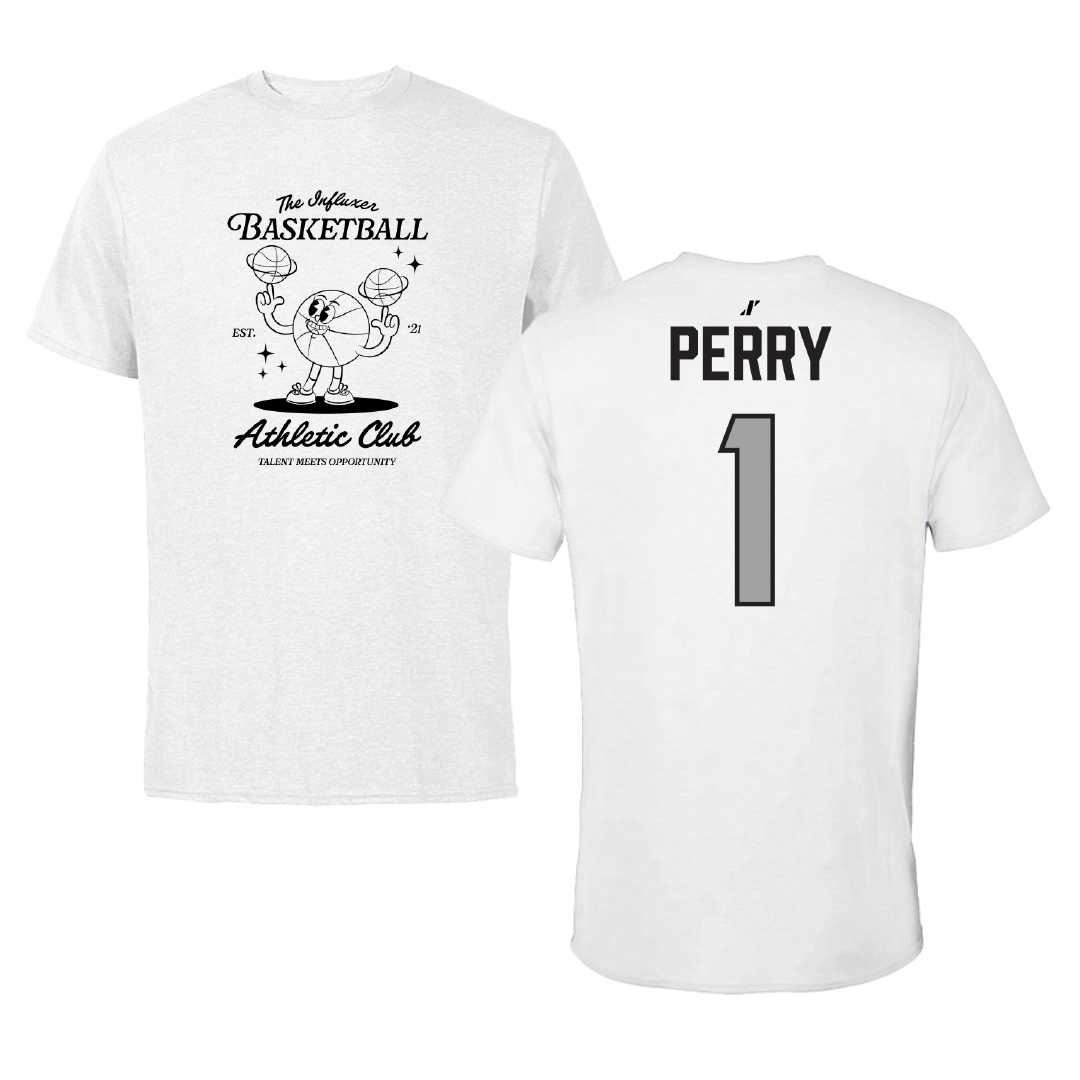 Basketball White Influxer Athletic Club Tee - #1 Myka Perry