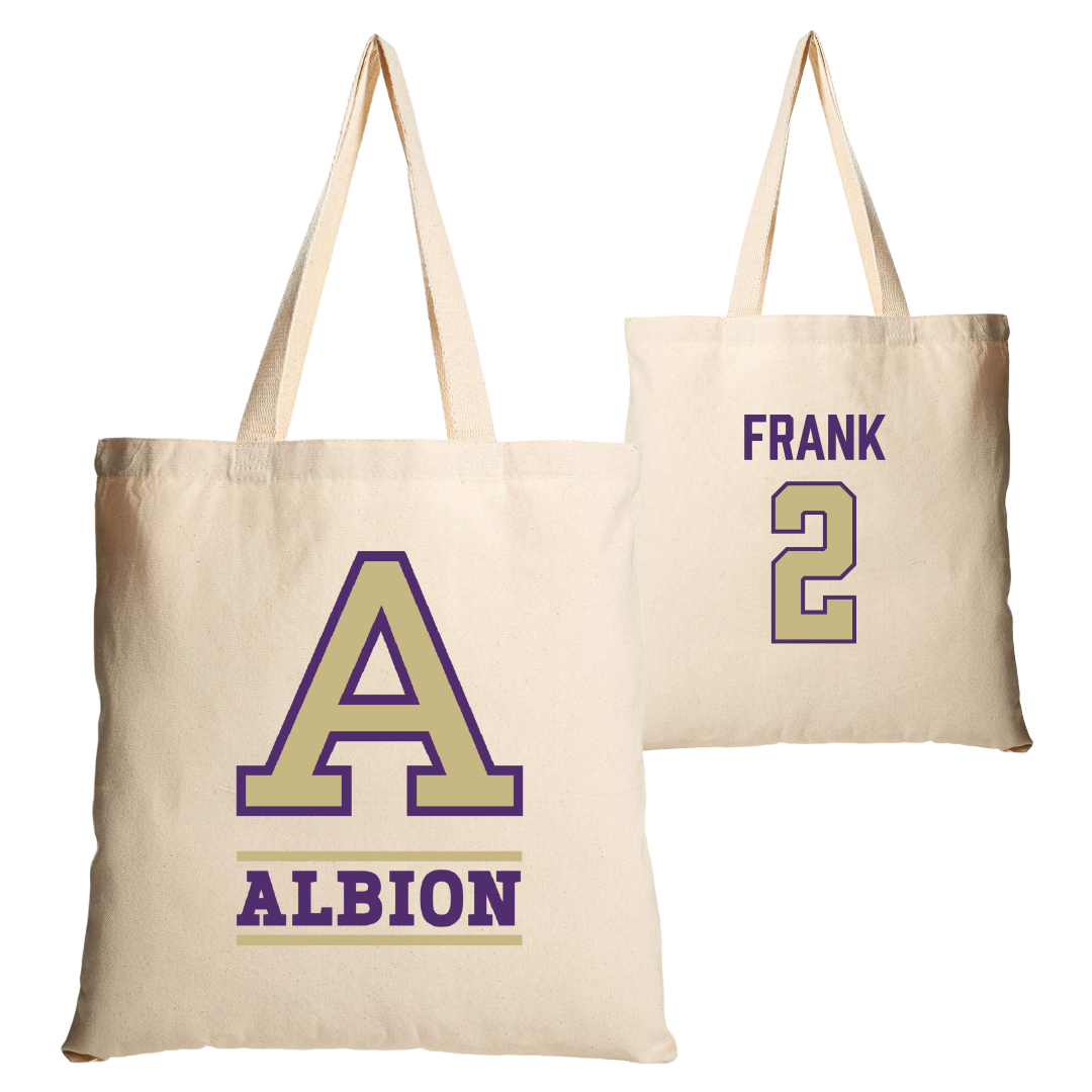 Albion College Softball Tan Canvas Tote Bag - #2 Ryley Frank
