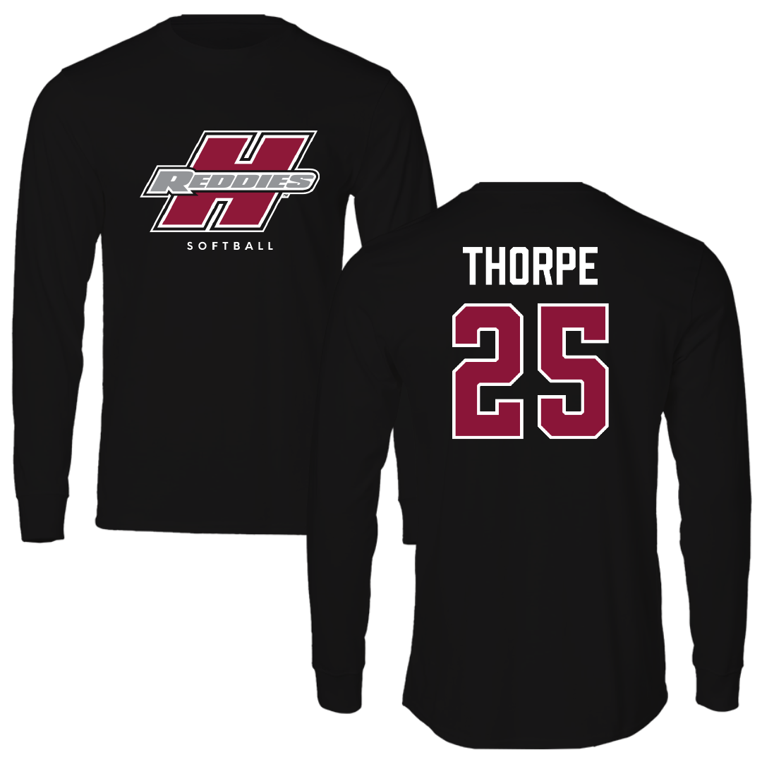 Henderson State University Softball Black Performance Long Sleeve - #25 Addie Thorpe