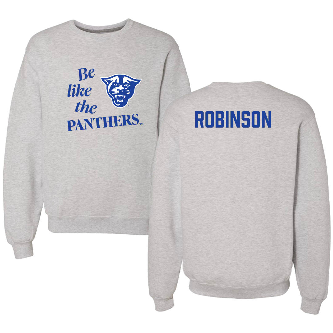 Georgia State University Cheer Light Gray Be Like Us Crewneck - Jaden  Robinson