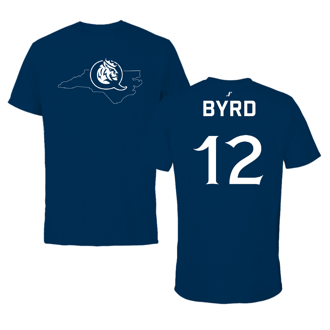 Queens University of Charlotte Softball Navy State Performance Tee - #12 Lauren Byrd