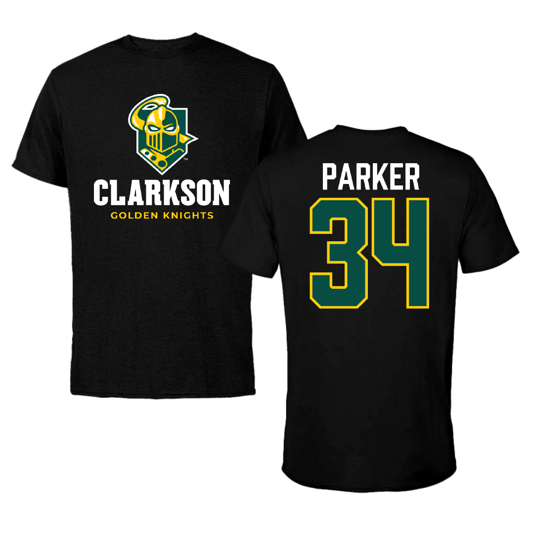 Clarkson University Ice Hockey Black Performance Tee - #34 Brady Parker