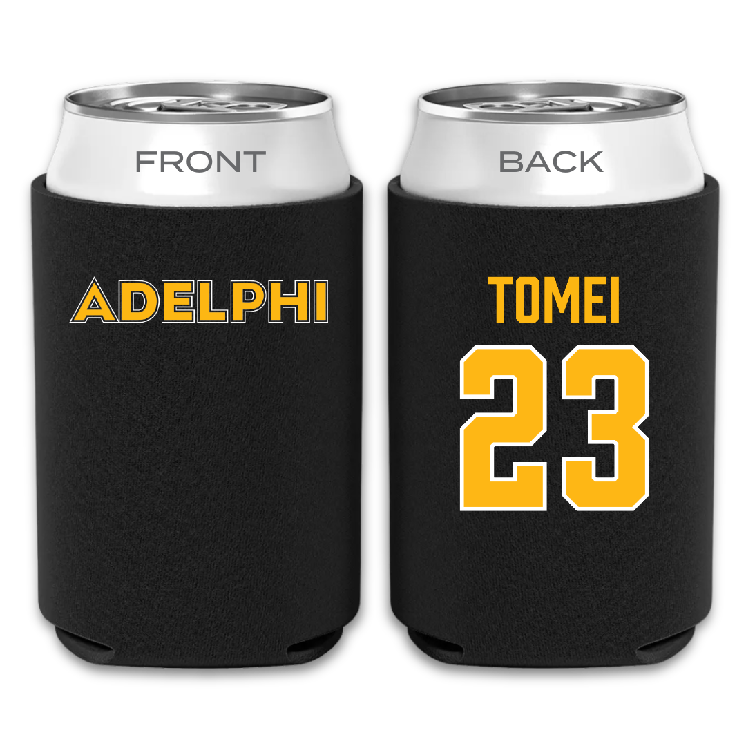 Adelphi University Lacrosse (M) Black Can Cooler - #23 Christian Tomei