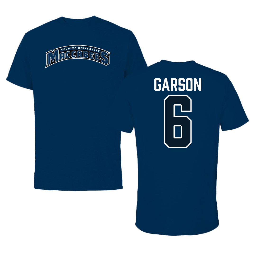 Yeshiva University Baseball Navy Tee - #6 Moshe Garson