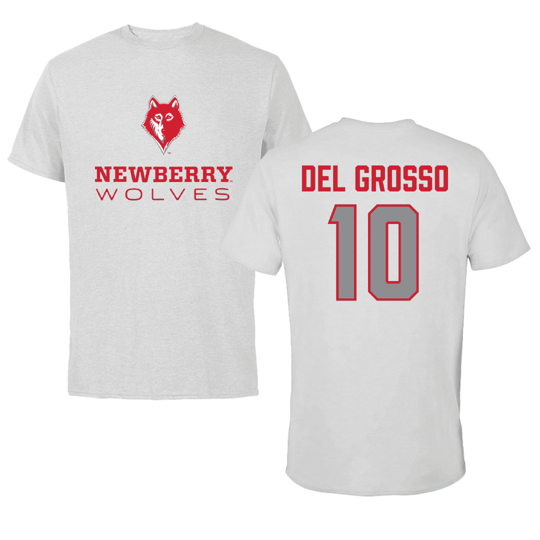 Newberry College Lacrosse (M) Light Gray Performance Tee - #10 Nick Del Grosso