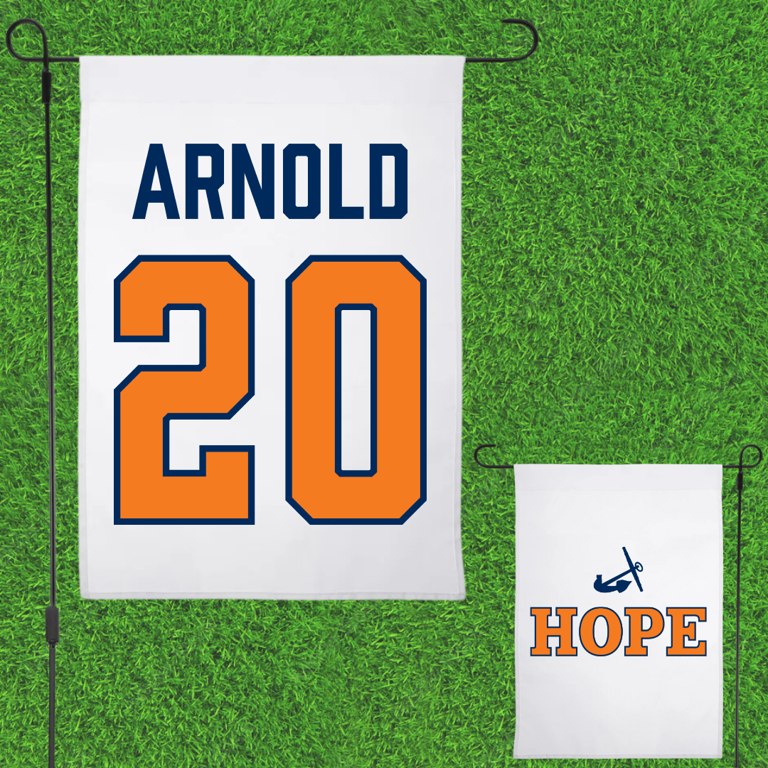 Hope College Lacrosse (M) White Garden Flag - #20 Jackson Arnold