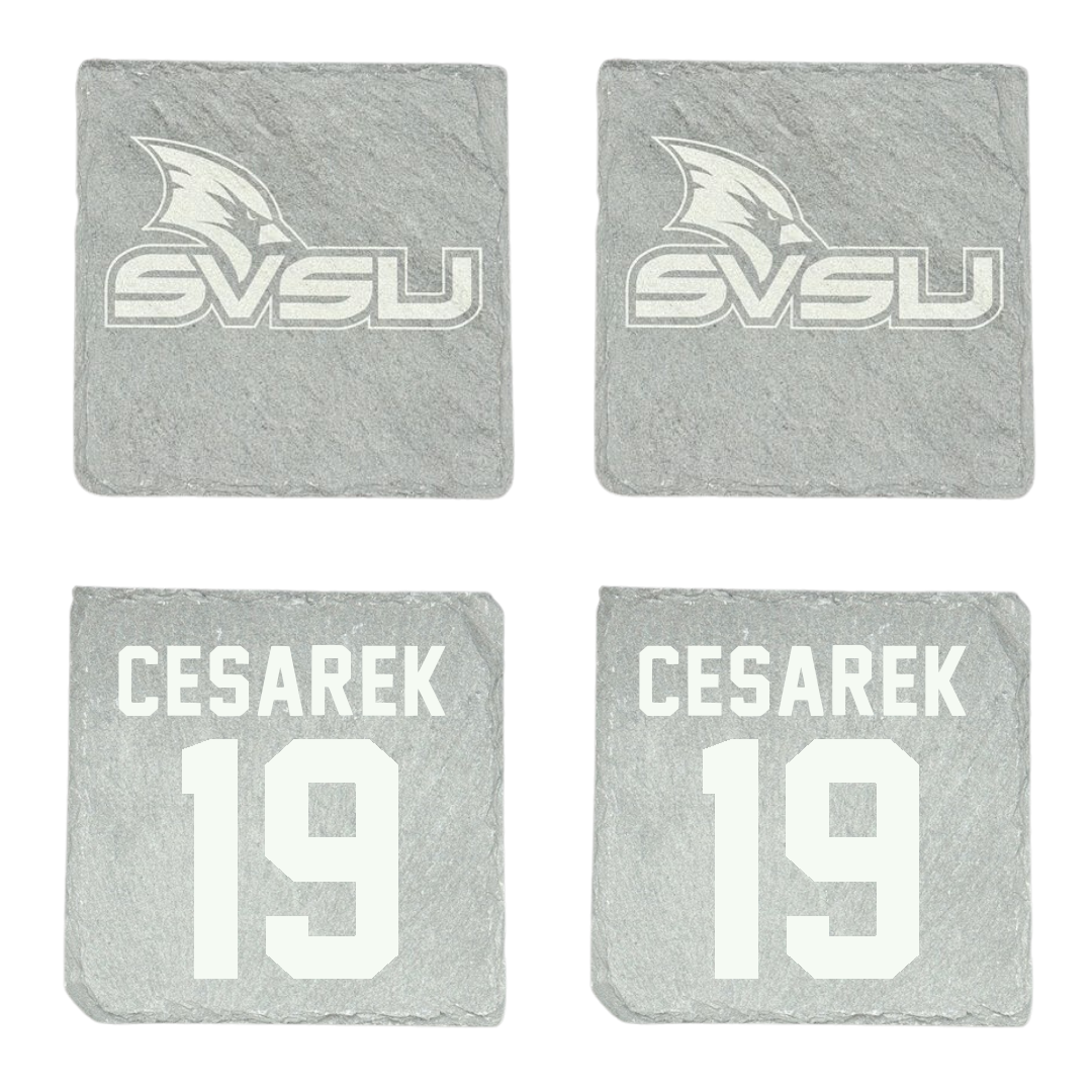 Saginaw Valley State University Soccer Stone Coaster (4 Pack)  - #19 Kylie Cesarek