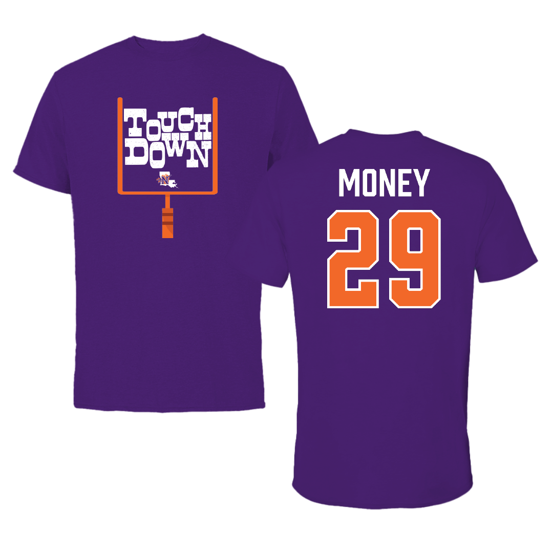 Northwestern State University Football Purple Touchdown Tee - #29 Brett Money