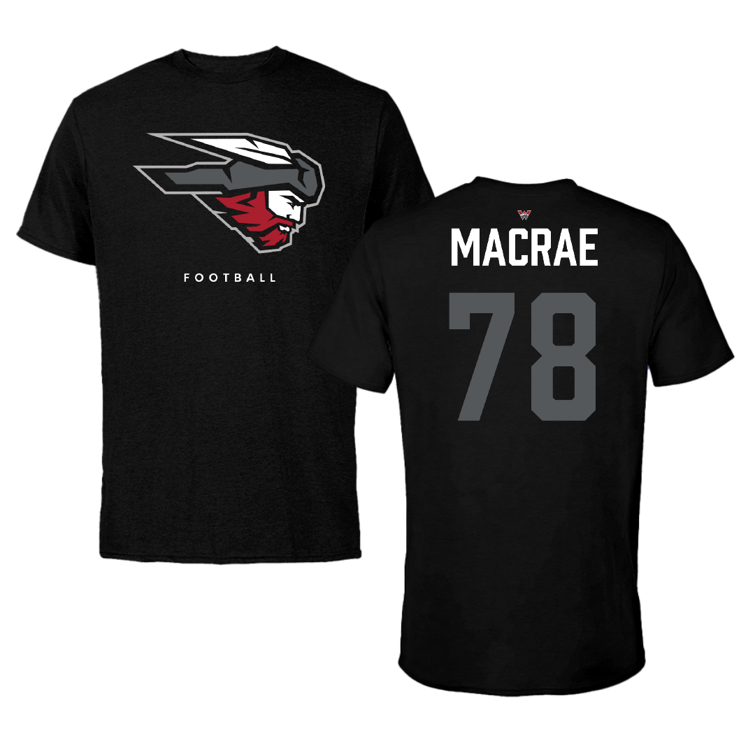 Western Colorado University Football Black Mascot Performance Tee - #78 Luke MacRae