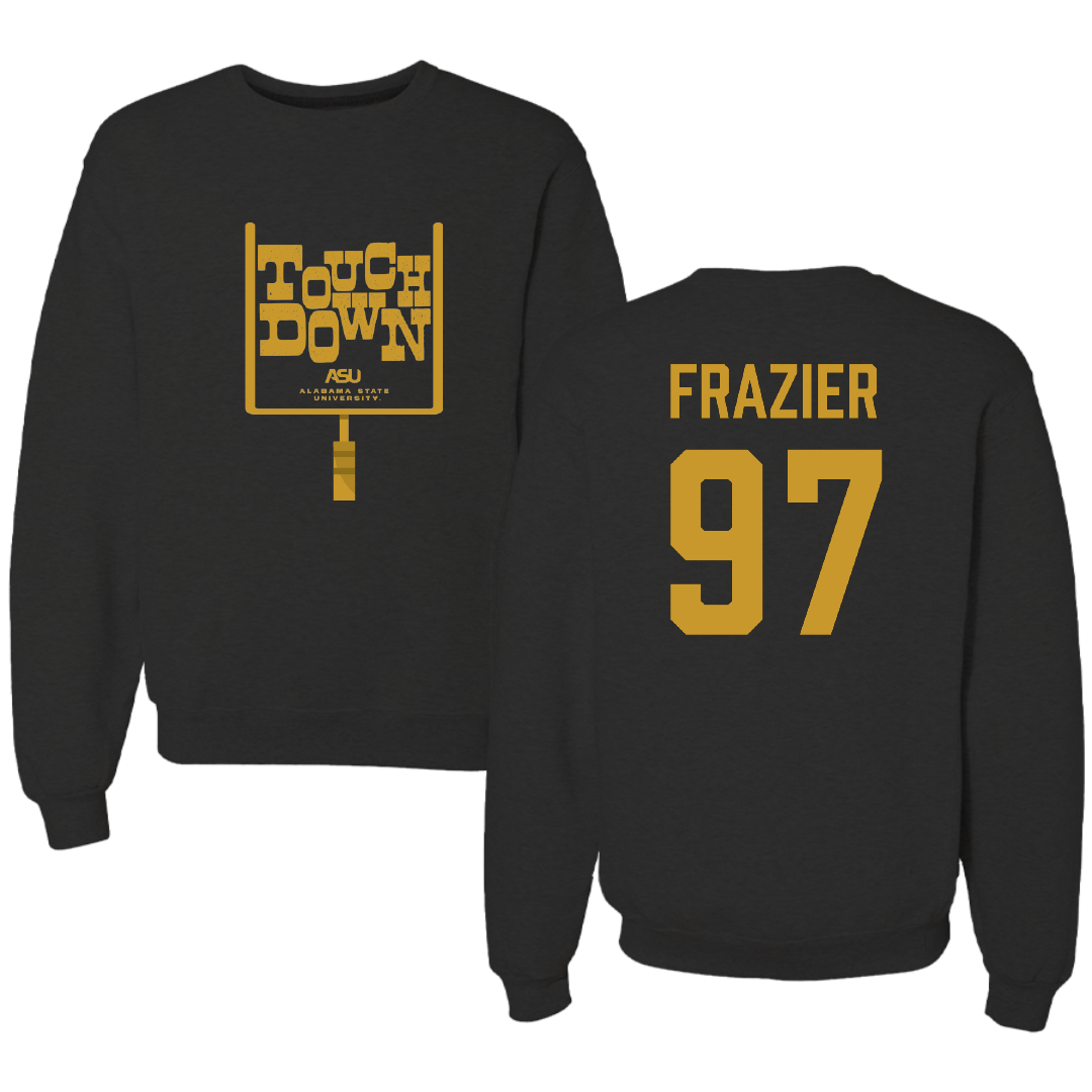 Alabama State University Football Black Touchdown Crewneck - #97 Kendarius Frazier