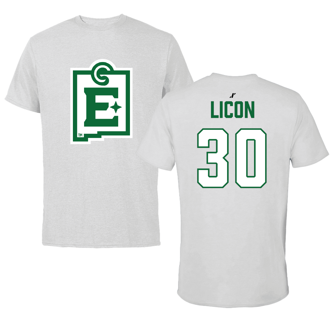 Eastern New Mexico University Basketball (M) Light Gray Tee - #30 Jesus Licon