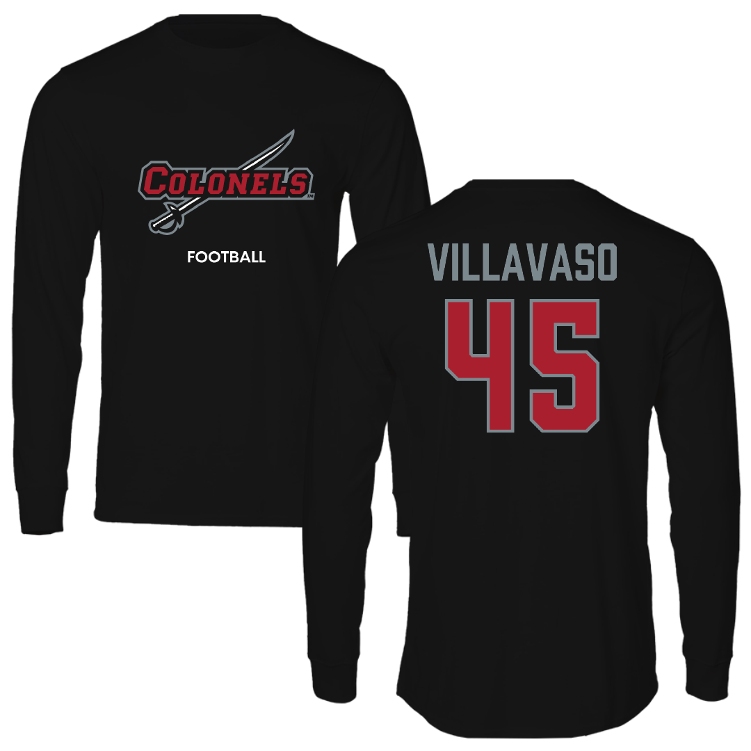 Nicholls State University Football Black Colonels Long Sleeve - #45 Alex Villavaso
