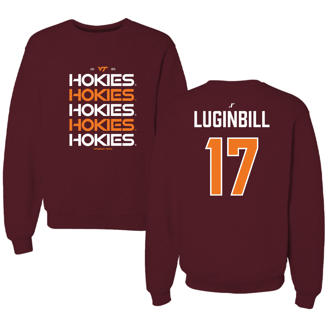 Virginia Tech Softball Maroon General Crewneck - #17 Haley Luginbill