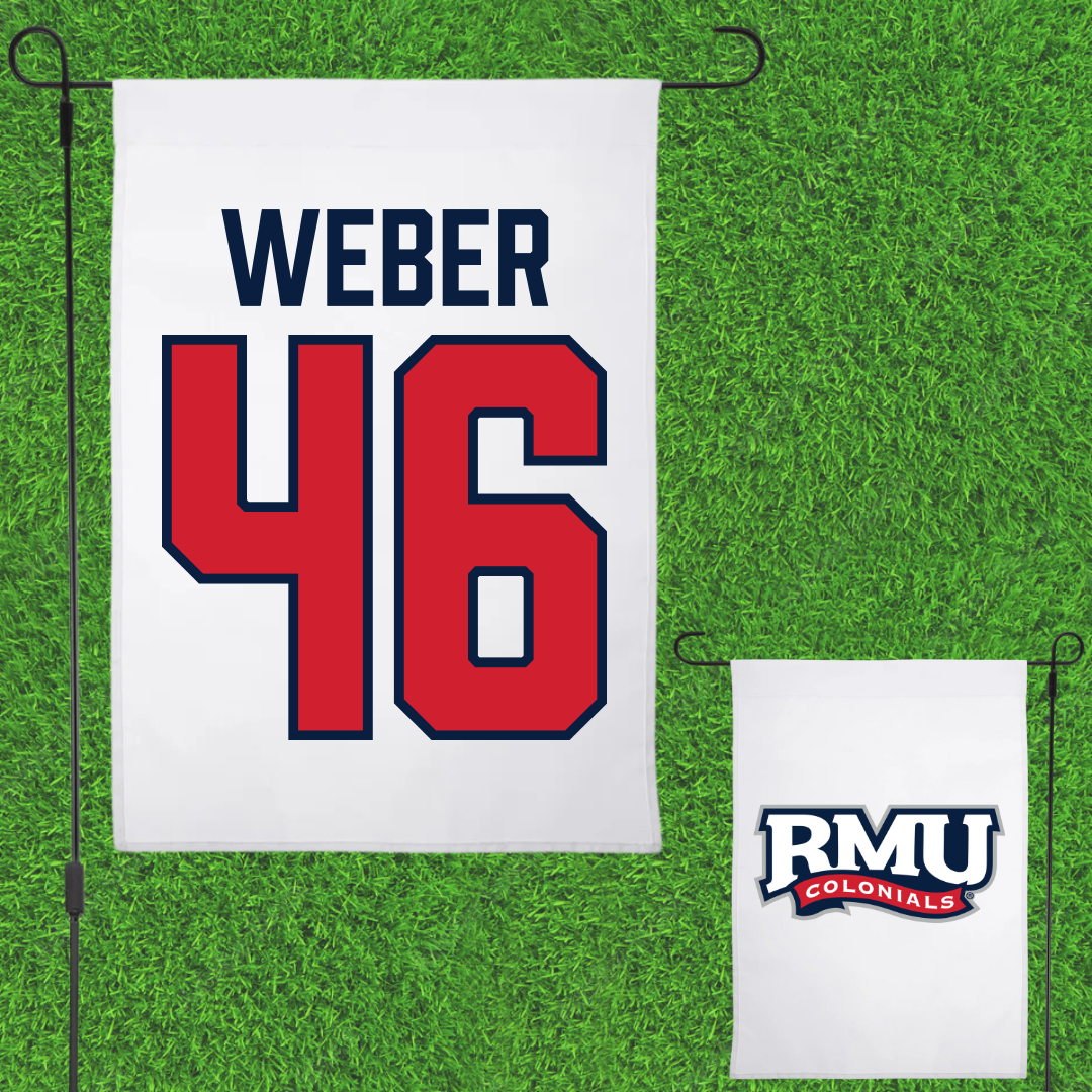 Robert Morris University Football White Garden Flag - #46 Zach Weber
