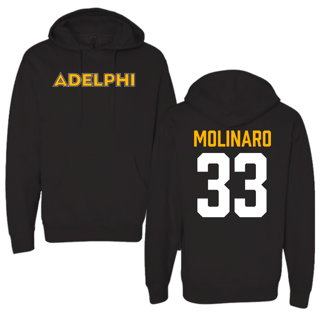 Adelphi University Baseball Black Hoodie - #33 Bobby Molinaro