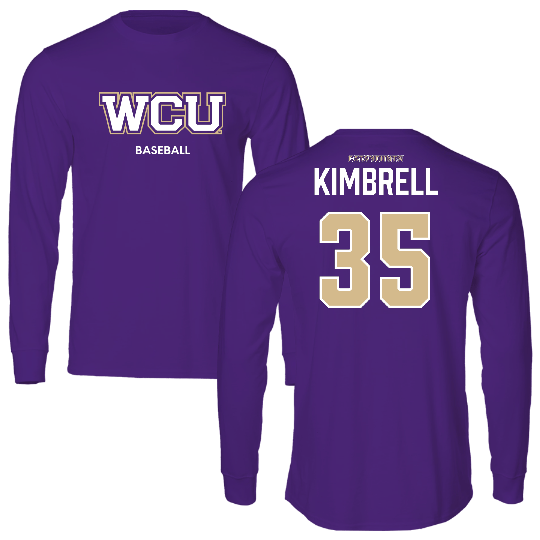 Western Carolina University Baseball Purple Performance Long Sleeve - #35 Bryant Kimbrell
