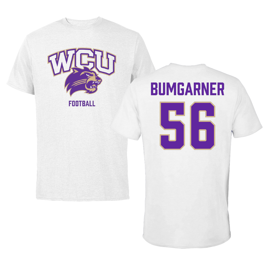 Western Carolina University Football White Performance Tee - #56 Mabry Bumgarner