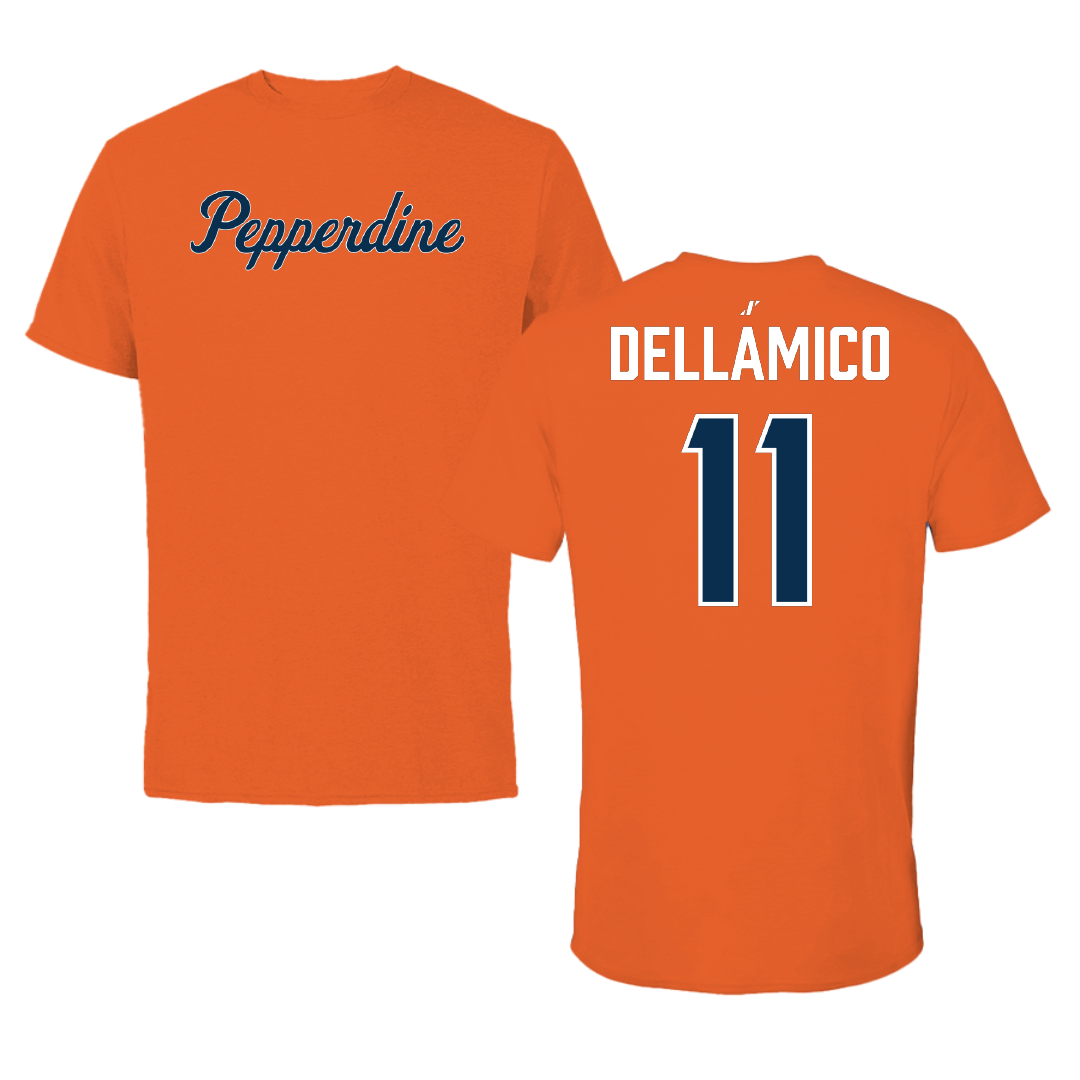 Pepperdine University Baseball Orange Performance Tee - #11 James DellAmico