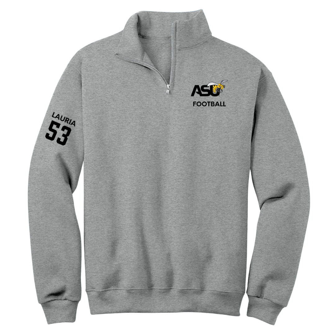 Alabama State University Football Sport Gray Quarter-Zip - #53 Thomas Lauria