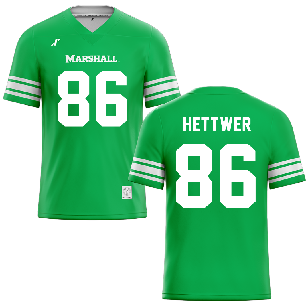 Marshall University Green Football Jersey - #86 Brandon Hettwer