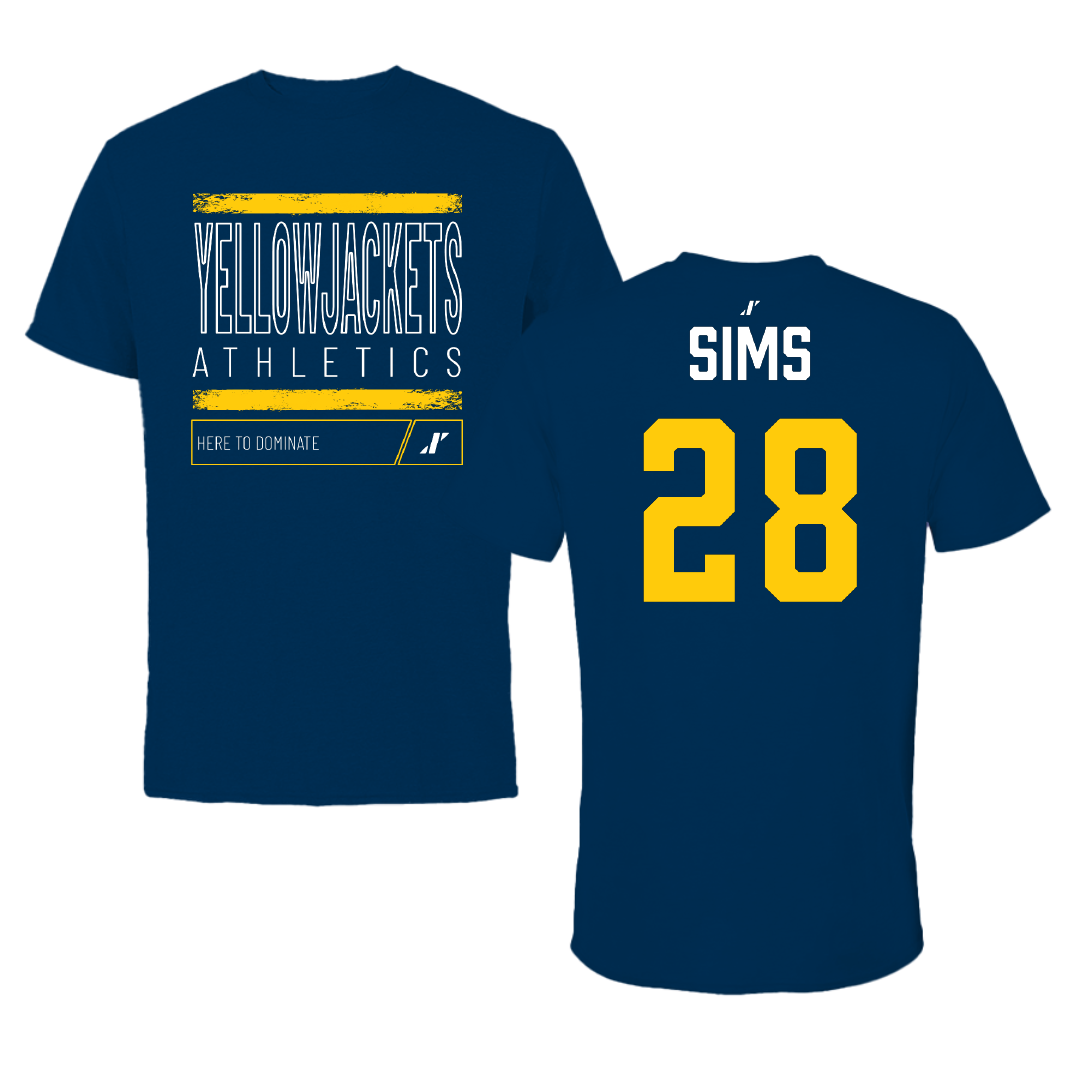 Graceland University Baseball Navy Dominate Tee - #28 Ashtyn Sims