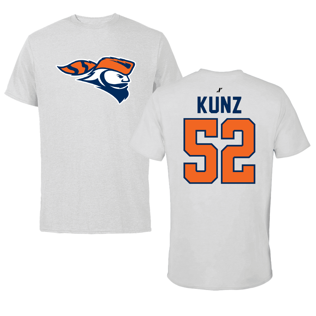 Carroll University Football Light Gray Performance Tee - #52 Javion Kunz