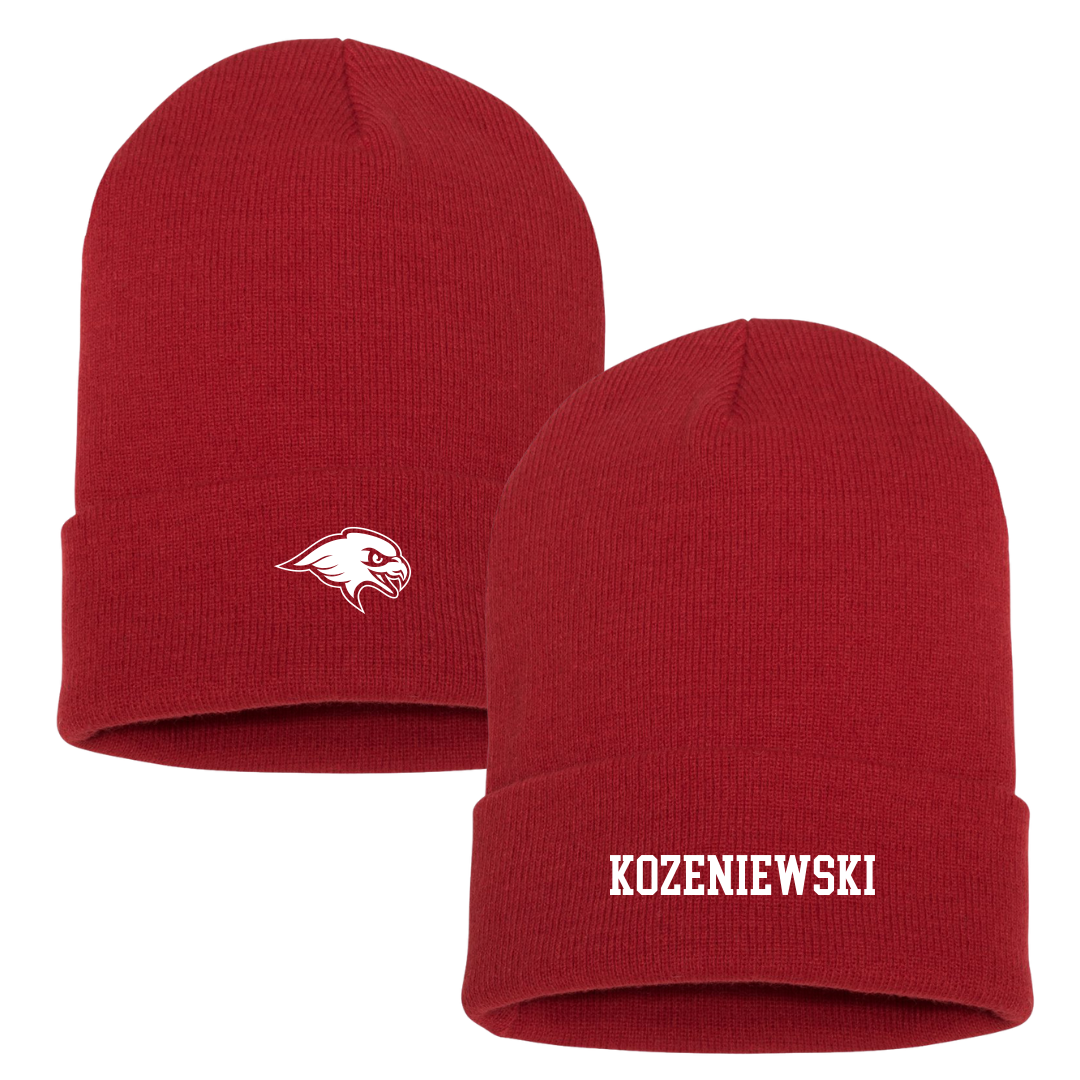 Montclair State University Softball Red Beanie - #20 Callie Kozeniewski