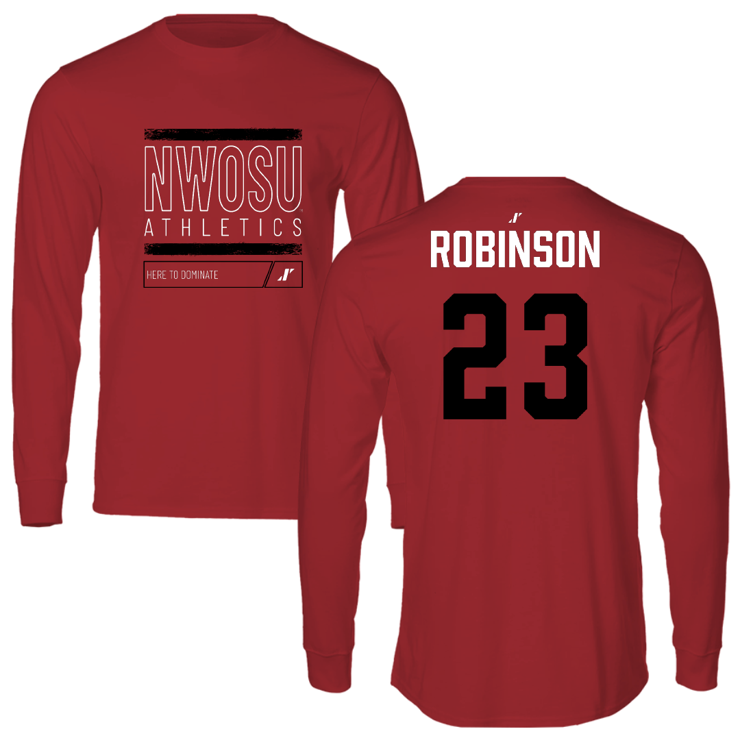 Northwestern Oklahoma State University Volleyball (W) Canvas Red Dominate Long Sleeve - #23 Sabré Robinson