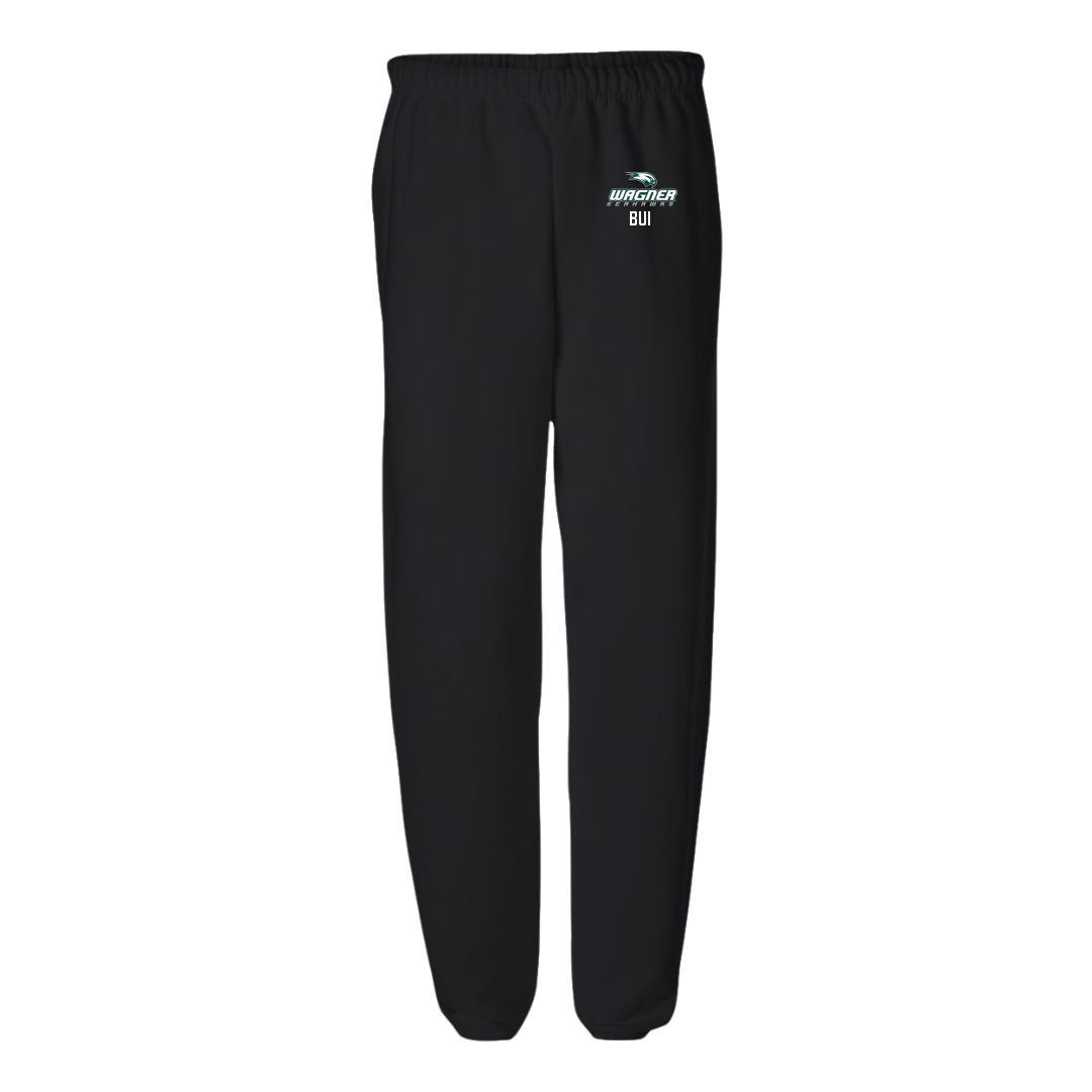 Wagner College Water Polo (M) Black Sweatpants - #1 Vaughn Bui