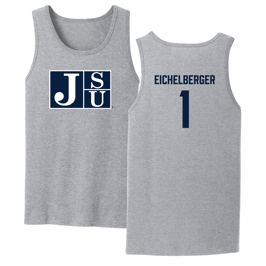 Jackson State University Baseball Sport Gray Tank Top - #1 Joseph Eichelberger