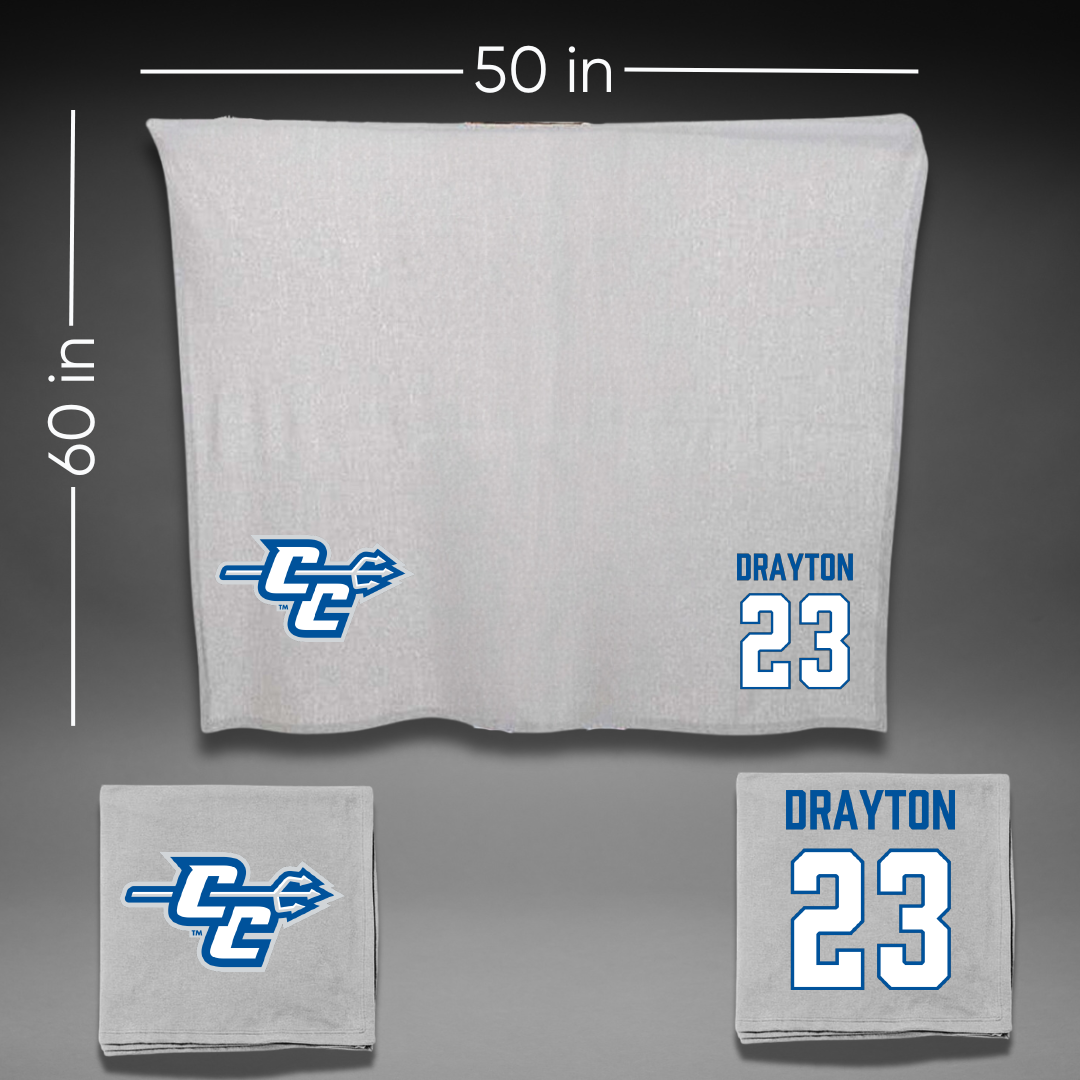 Central Connecticut State University Soccer Gray Blanket - #23 Ryan Drayton
