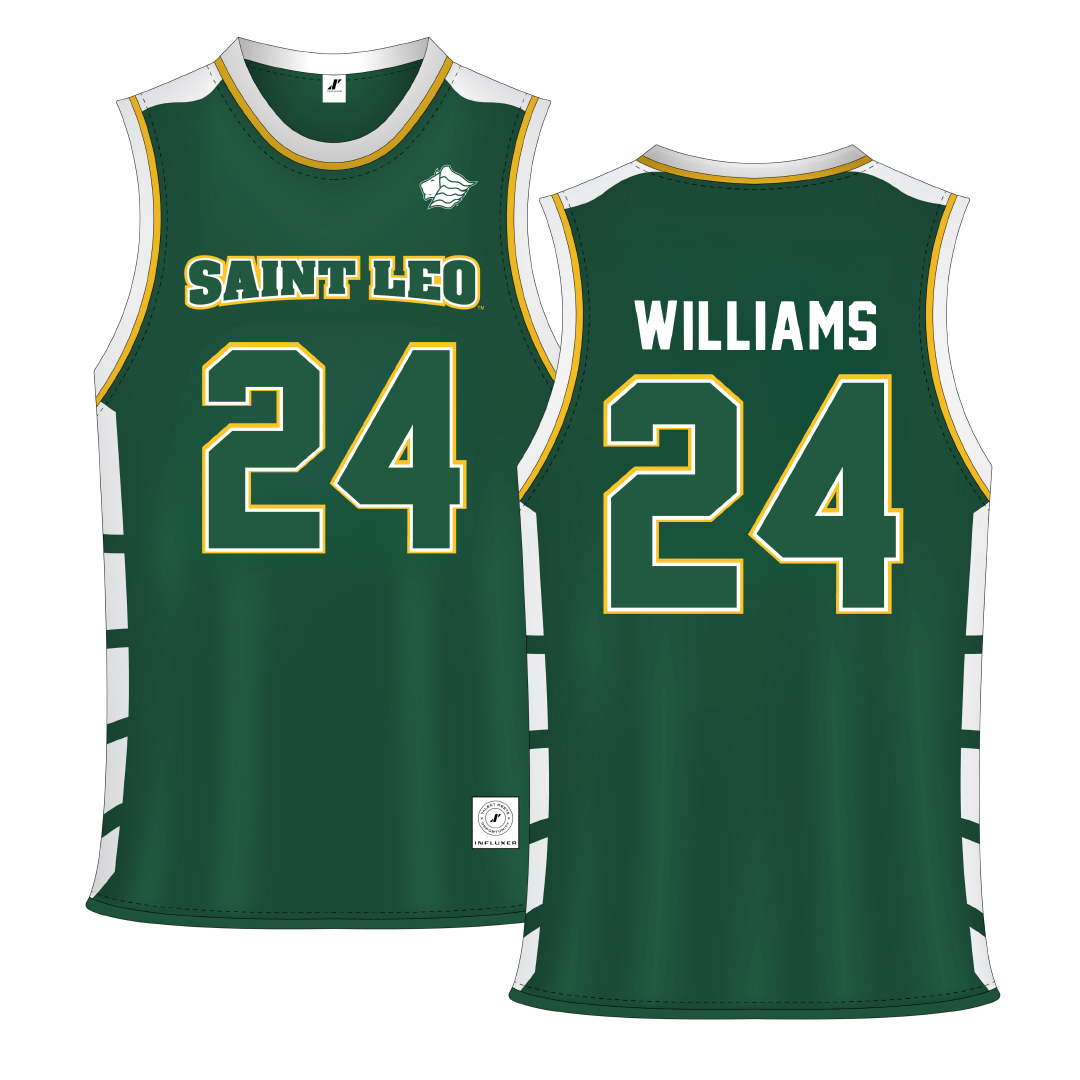 Saint Leo University Green Basketball Jersey - #24 Camren Williams