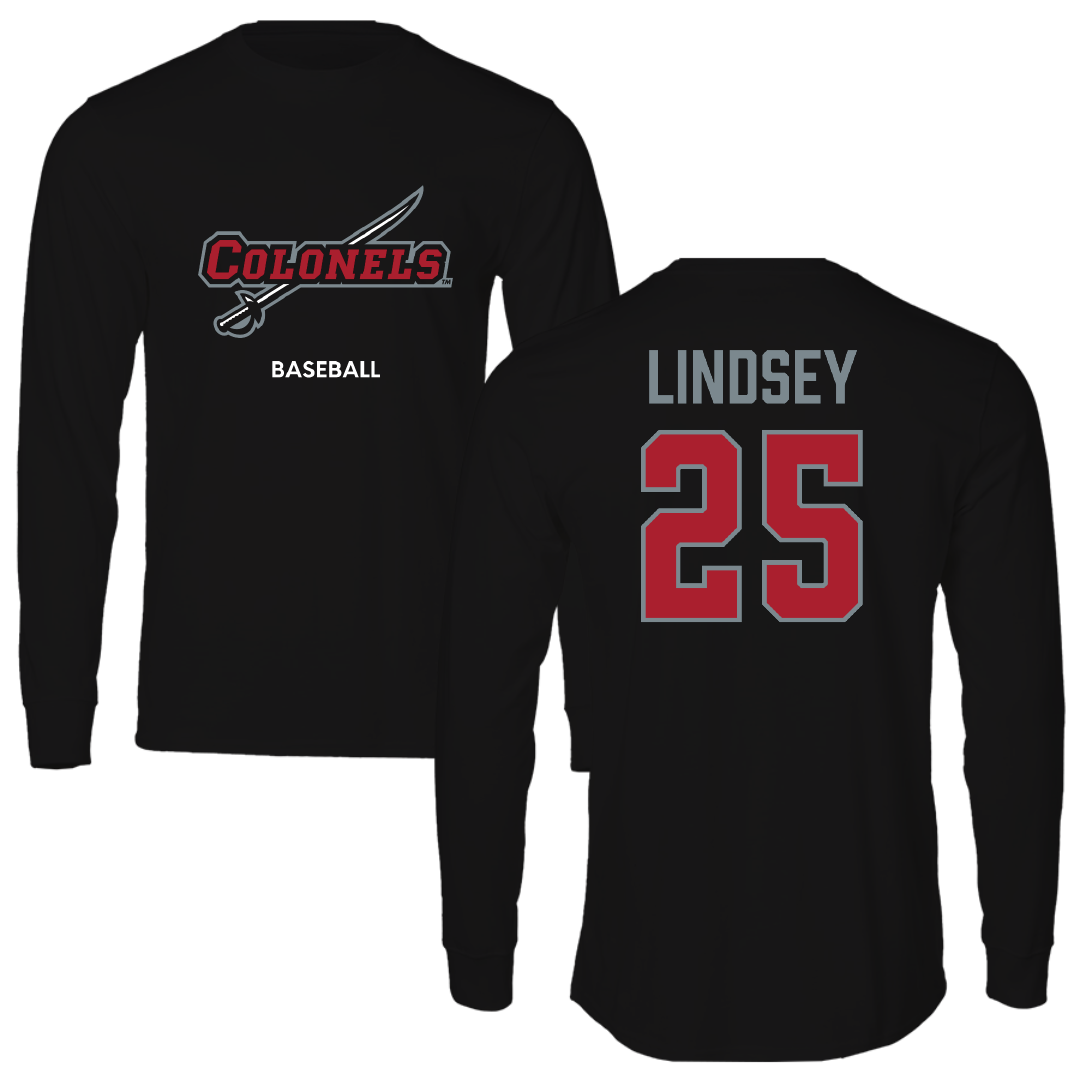 Nicholls State University Baseball Black Colonels Long Sleeve - #25 Michael Lindsey