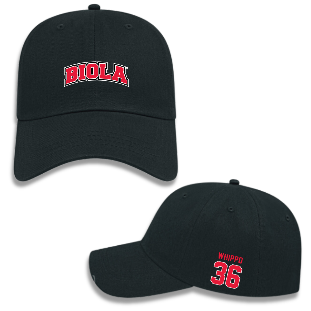 Biola University Baseball Black Hat - #36 Nicholas Whippo