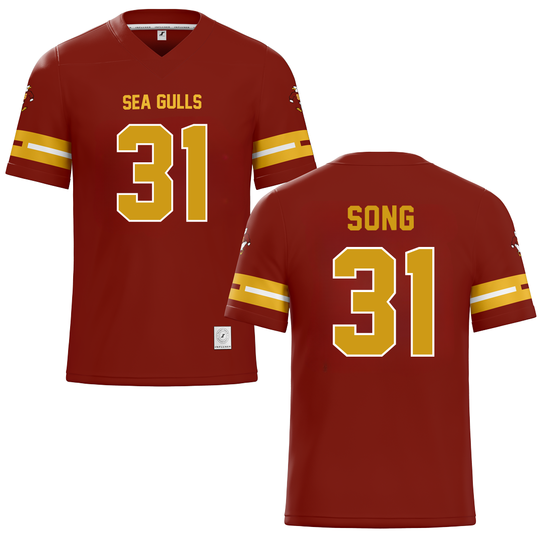 Salisbury University Red Football Jersey - #31 Evan Song