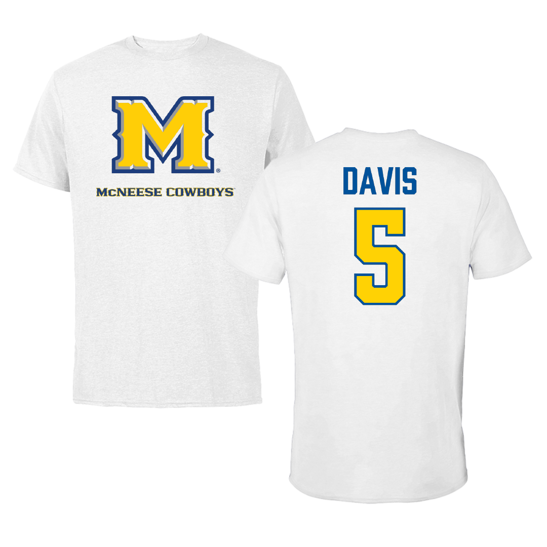 McNeese State University Soccer White Performance Tee - #5 Ella Davis