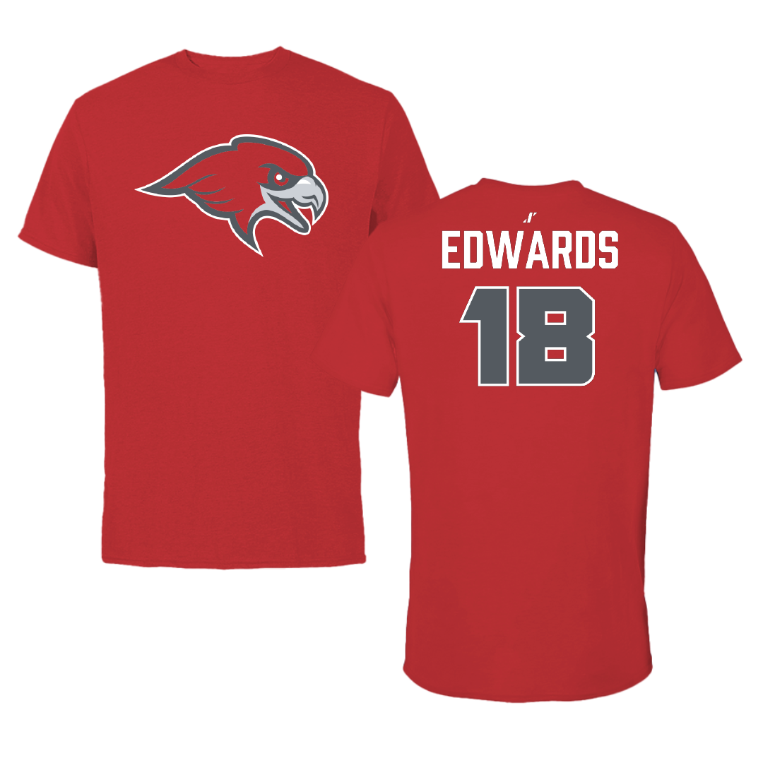Montclair State University Soccer (W) Red Performance Tee - #18 Emma Edwards